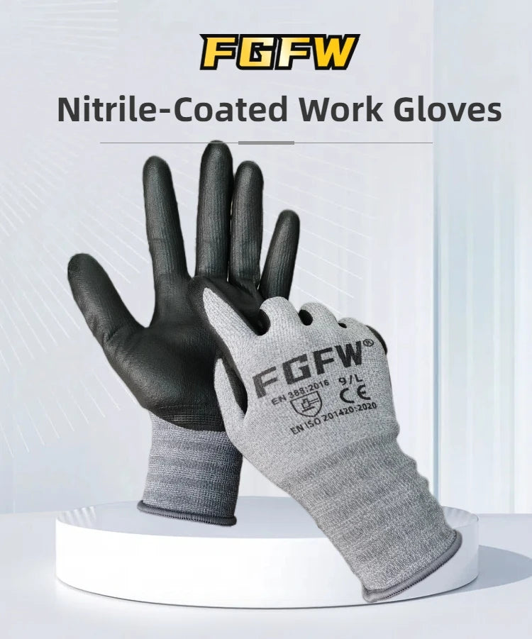 Touchscreen Nitrile Work Gloves – EN388 Level 4 Abrasion