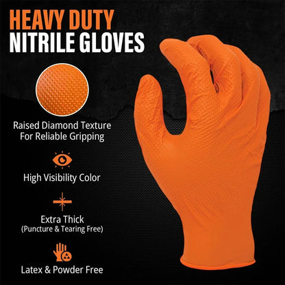 Heavy Duty 8 Mil Nitrile Work Gloves – Industrial Grip